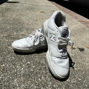New Balance White & Gray 550 white trainers